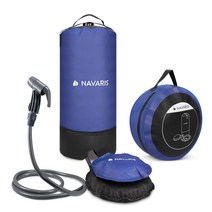 Navaris 휴대용샤워 11L 아웃도어샤워-간이샤워 휴대용샤워 서핑 캠핑 하이킹-솔라식 휴대
