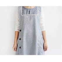 [미공간 당일출고] 블루그레이 댄디 원피스형 앞치마 어린이집 교사 단체 (2색), 블루 그레이