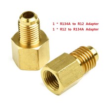 자동차 에어컨 부품 2xR12 ~ R134a 어댑터 키트 암 플레어 Acme 남성용 자동차 에어컨 냉매 안전 밸브