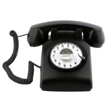 레트로 전화기 미국 빈티지 상인 로터리폰 1960년대 기계식-611519, 블랙입니다.