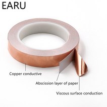 구리선 와이어 코일 단면 전도성 구리 호일 테이프 스트립 20 m 접착 EMI 차폐 내열 2mm 3mm 4mm 5mm 6mm, 07 10mm