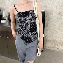 [레티고] 페이즐리 뒷 매듭 뷔스티에 나시