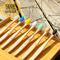 대나무 미세모 칫솔 10개세트 개별포장 친환경 치솔 나무 생분해 제로웨이스트 우드 잇몸, 투명(10개)