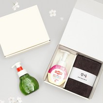 [손잡이백 동봉] 핸드워시+송월타올 150g 2조세트 향균타올 교회 명절 웨딩 조문 결혼 돌잔치 답례품, 종이백 색랜덤 동봉(+700원추가), 송월타올(컬러랜덤)+메소드(향랜덤)