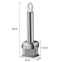 304 스테인레스 스틸 느슨한 고기 바늘 스테이크 망치 고기 Tenderizer 주방 쇠고기 스테이크 유물 만들기 느슨한 고기 망치 스테이크 도구, 사각 원형 바늘, 1개