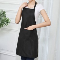 빅사이즈방수앞치마 용접 여름 린넨 앞치마 남녀공용 방수 오일 요리 앞치마 주방 턱받이 식기 세척 청소 페인팅용 아이디어 JS22126669, Black