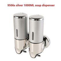 손소독기 자동 분사 센서 무선 소독기 벽걸이 수동 액체 비누 디스펜서 1000ML 손 소독제 용기 욕실 샴, 05 Silver