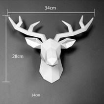 홈 장식 액세서리 3D 사슴 머리 동상 조각 벽 장식 동물 입상 미니어처 현대 거실 장식 예술, 1