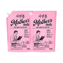 [식초X베이킹소다X구연산 소취&기름기 설거지 비법] 자연퐁 마더스노트 주방세제 자몽향 리필형 1.4L, 2개