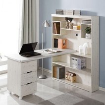 해피도어책상세트B 일자형 노트북 서재책상, 화이트