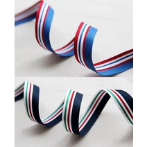 리본공예 DIY 재료 리본핀만들기 부자재 썸머 스트라이프 리본, 블루(blue)