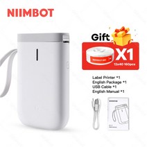 페이지라벨기 2022 Nimbot-D11 D110 감열 라벨 용지 롤 미니 무선 블루투스 스티커 가격 바코드 전화 프린, 01 D11 White
