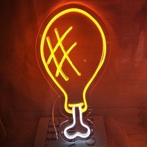 햄버거 네온간판 오픈선물 수제버거 매장 감자튀김, 닭다리 (USB 35 37 cm)