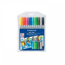 도화지 새학기 학생 준비물 그림 글씨 드로잉 320 색칠 화방스테들러 320 듀얼팁 사인펜 NWP12, 옵션_단일색상