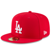 MLB LA 다저스 LA 59FIFT 남성핏 뉴에라 모자 캡 5950 레드