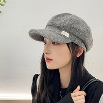 예쁜 여자 외출 패션 골지 스타일 뉴스보이캡 모자