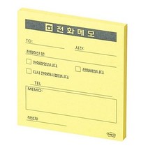 쓰리엠 노트 전화메모 포스트잇, 옐로우, 4개, 50매