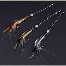 낚시바늘 야광 실리콘 인조 인공 새우미끼 9cm 떡밥 루어 베이트 원투 바다 선상, 노랑