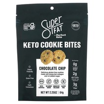 Super Fat 케토 키토 쿠키 바이츠 초콜릿 칩 64g (2.25oz), 땅콩버터초콜릿칩