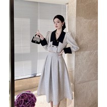 달콤하고 매운 인터넷 유명 인사 프랑스 작은 향기로운 정장 슈트 블레이저 여성용 고급 감각 투피스 세트 플리츠 스커트 봄과 가을