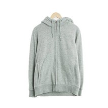 유니클로 그레이 면혼방 후드집업 남자 3274