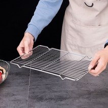 오븐렉 전자레인지 선반 스메그 우녹스 지에라 우드랙 수납형 스테인레스 스틸 냉각 랙 붙지 않는 과자 케이크 스탠드 오븐 베이킹 트레이 마카롱 빵 비스킷 팬 바베큐 요리 메쉬, 44x29x1.5cm