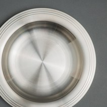 패블러스 스텐레스 고기 원형 접시 이중보온 플레이트, 스텐레스 라인접시 대