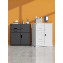 철재 캐비넷 사무용 문서함 서재 서류 장 관물대 보관, 화이트 6단 서랍장