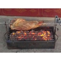 캠핑 회전 통구이 기계 야외 숯불 바베큐 양다리통, 가정용 전기 대형 스토브 66X33.5