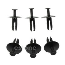 10pcs 6mm BMW 푸시 플라스틱 리벳 핀 클립 - 범퍼 인테리어 트림 패널 근막, 검은 색