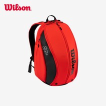 Wilson 대용량 다기능 테니스라켓백팩 페더러 DNA 스쿼시 배드민턴 피트니스백, 레드/백팩B