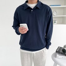 남자 오버핏 단추 카라 헨리넥 맨투맨