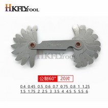 임페리얼 스테인레스 스틸 스레드 게이지 20 개/대 55 도 나사 피치 4-48 블레이드 범위 산업 측정, 02 1PC 60 Degree