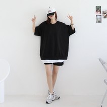 애플망고옷장 오버핏 세트 무지 반팔반바지 레이어드세트 무지 데일리 홈웨어