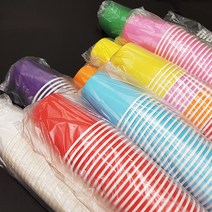 칼라 종이컵 50개입, 빨강