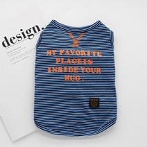 LongFatoys 강아지옷 순면 스트라이프 강아지 여름시즌 얇은타입 통기성 프렌치불독 옷 푸들 비숑 퍼그 불독, C07-FB