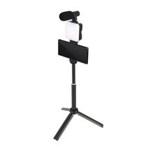 스튜디오 라이브 인방용 LED 조명 휴대용 led 셀카 라이트 마이크 세트 블랙 카메라, 노란색