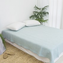 포그나미 크리미 풍기인견 여름 시원한 워싱 피그먼트 스프레드(SS/Q/K) 이불겸용 (충전재:목화솜100%), 민트