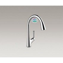 싱크대벽수전 콜러 Kohler 수전 인출 식 가정용 인덕션 회전 수전 싱크대 수도꼭지 주방, K-77748T-4-CP