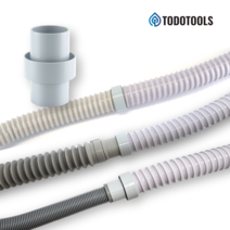 세탁기 배수호스 연장 연결 부품 부속품 하수구 배수주름관 1M 단위 절단, 일자 연결구 30-30파이, 1개
