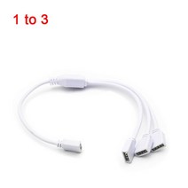 전원분배기 호환 Wihte / Black 4 핀 RGB LED 스트립 커넥터 1 ~ 2 3 5 플러그 전원 분배기 케이블 램프 테, 03 1 to 3_02 Black