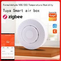 Tuya-Zigbee 스마트 에어 박스 공기질 모니터 CO2 VOC 가스 감지기 센서 가정용 포름알데히드 온도 습도, 한개옵션0