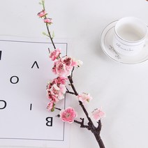 조화 1290# 모조 목련꽃 매화가지 복사꽃 건화 분경 거실 납매꽃 홈세트 장식 분재 뉴타임즈 Z, 핑크 매화 1송이