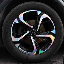 [플렉스해따] 시트로엥 DS7 크로스백 18인치 홀로그램 휠스티커 데칼 튜닝 랩핑 용품, 유광화이트