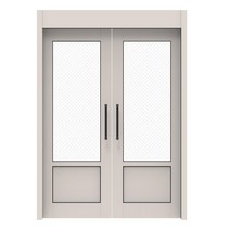 대림바스 앤 키친 루나D 베이직 양개형 여닫이 중문 1501~1800, 화이트, 브론즈+방문형손잡이