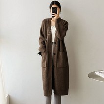 SJW 여성 니트 롱가디건 오픈 무지 꽈배기 루즈핏 긴팔 아우터 빅사이즈 봄가을 3컬러 S~3XL