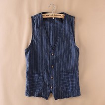 Makone 영국스타일 남성 여름 린넨조끼 정장