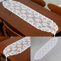 레이스 테이블 러너 33X137CM 화이트 린넨식탁보 식탁레이스