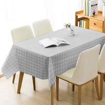 로아 프리미엄 PVC 방수 식탁보 캠핑 테이블보 체크무늬 4size, 6인 137 x 180cm, 브라운