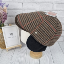 중년남성 피에르가르뎅 클래식 울체크 귀마개 헌팅캡 겨울 방한 누빔안감 고급신사모 도리우찌